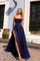 Prom / Evening Beaded Lace Corset Dress with Tulle Skirt - CH-NAG1405