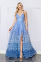 Prom / A-line Sleeveless Tulle Dresses with Side Slit