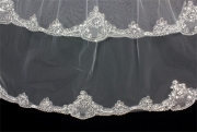 Veil - Multi Layer - Sequined lace embroidery - 36" - VL-V1058IV
