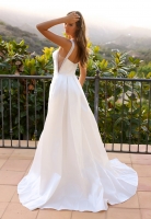 Wedding Dress - Square Neckline with Beaded Straps - CH-NAJE993