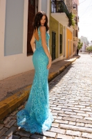 Prom / Evening Sequin Deep V-neckline Illusion Elegance Dress - CH-NAE1274