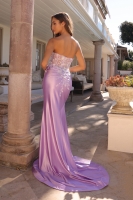 Prom / Evening Strapless Floral Sequin Dress - CH-NAC1346