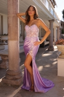 Prom / Evening Strapless Floral Sequin Dress - CH-NAC1346