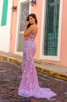 Prom / Evening Floral Sequin Gown - CH-NAC1458