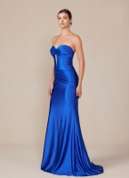 Prom / Evening Gown - Long Formal Satin Fitted Dress - CH-NAT1500