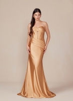 Prom / Evening Gown - Long Formal Satin Fitted Dress - CH-NAT1500