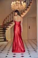 Prom / Evening Gown - Long Formal Satin Fitted Dress - CH-NAT1500