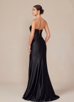 Prom / Evening Gown - Long Formal Satin Fitted Dress - CH-NAT1500