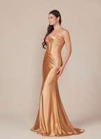 Prom / Evening Gown - Long Formal Satin Fitted Dress - CH-NAT1500