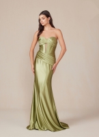 Prom / Evening Gown - Long Formal Satin Fitted Dress - CH-NAT1500