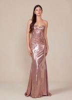 Prom / Evening Gown - Metallic Fitted Strapless - CH-NAT1499