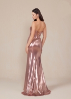 Prom / Evening Gown - Metallic Fitted Strapless - CH-NAT1499