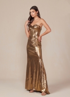 Prom / Evening Gown - Metallic Fitted Strapless - CH-NAT1499