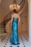 Prom / Evening Gown - Metallic Fitted Strapless - CH-NAT1499