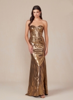 Prom / Evening Gown - Metallic Fitted Strapless - CH-NAT1499