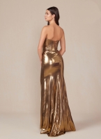 Prom / Evening Gown - Metallic Fitted Strapless - CH-NAT1499