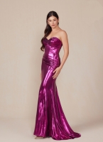 Prom / Evening Gown - Metallic Fitted Strapless - CH-NAT1499