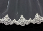 Veil - One Layer - Sequined lace embroidery - 36" - VL-V1050IV