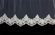 Veil - One Layer - Sequined lace embroidery - 36" - VL-V1073IV