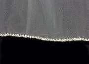 Veil - One layer - Silver pipe beaded hem - 36" - VL-V2010IV